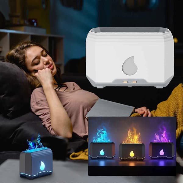 Flamme Aromaterapi Maskin Luftfukting Aromaterapi Lampe Soverom Stue Bil Diffuser Gave