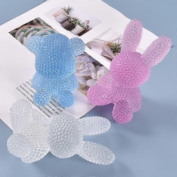 2 stk Søde og Søde Tredimensionelle Diamantbjørn DIY Krystal Epoxy Form Silikonform