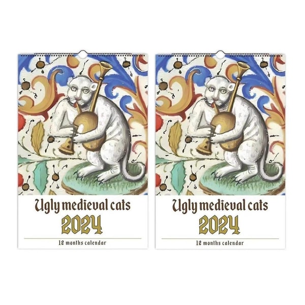 Weird Medieval Cats Calendar, Funny Weird Medieval Calendar 2024, Walk Weird Medieval Calendar