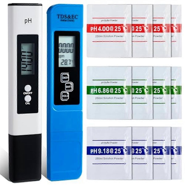 Digital PH og TDS Meter Combo, TDS EC Temperaturmåler, PPM Vandkvalitetstest Kit til Drikkevand W