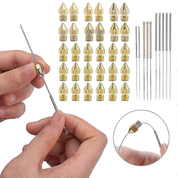 47st 3D-skrivarmunstycken Kit Kompatibelt Med Mk8 0.2/0.3/0.4/0.5/0.6/0.8/1.0mm