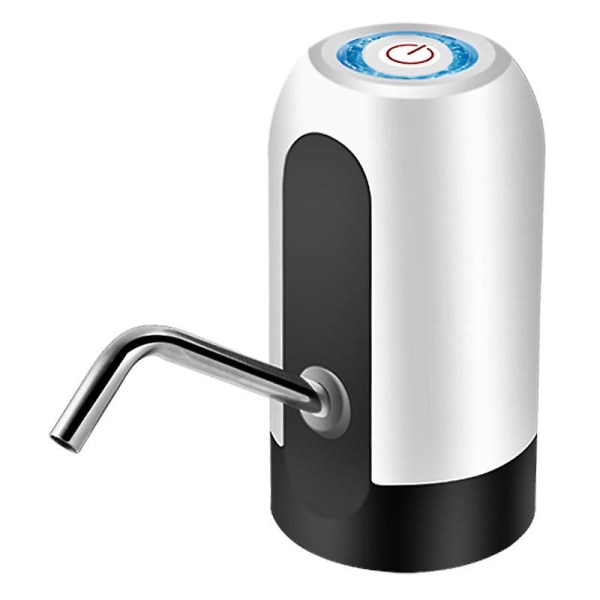 Eksklusiv bærbar elektrisk vanndispenser Usb oppladbar vanntett drikkevannsflaskebryter LED-knapp (1 stk - hvit)