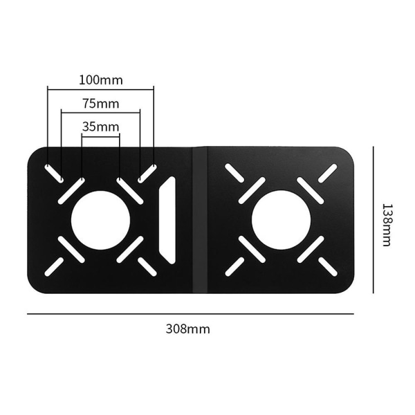 Feste for Mini PC Mini-Host Hengebrakett Holder PC-skjerm To-skjerms Montert Tablett Pad Montering