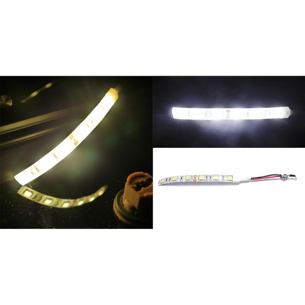 2 kpl 10 cm vedenkestäviä 5050 LED-nauhavaloja DC 12V asuntovaunuun, veneeseen, autoon - valkoinen valo ja lämmin valkoinen valo