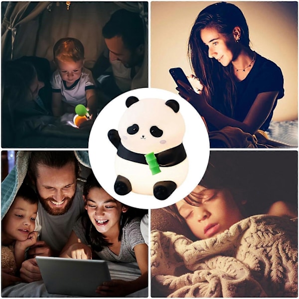 Djur LED Nattlampa, Bedårande Panda Lampa, Trådlös Nattlampa för Barnrum, Känslig