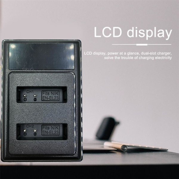 En-el23 Lcd Usb Dobbel batterilader for Coolpix B700 P900s P900 P610s P610 P600 S810c kamera