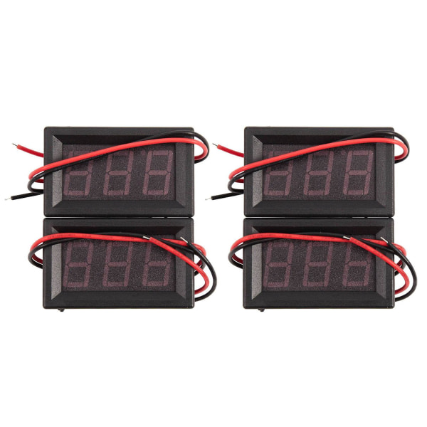 4 st Digital Voltmeter DC 5v till 120v Spänningspanelmätare 0.56 tum LED-display Testare B