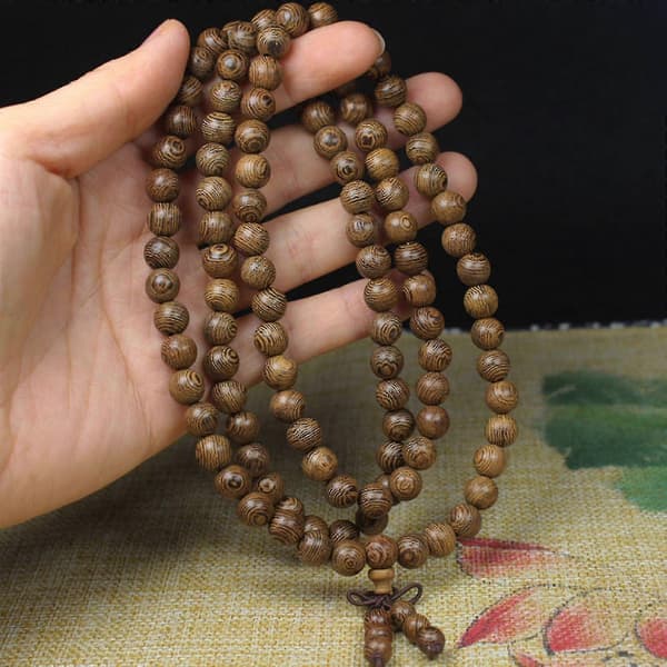 Buddhistiske Perler Halskæde 108 Buddhistiske Bedeperler Træperle Armbånd