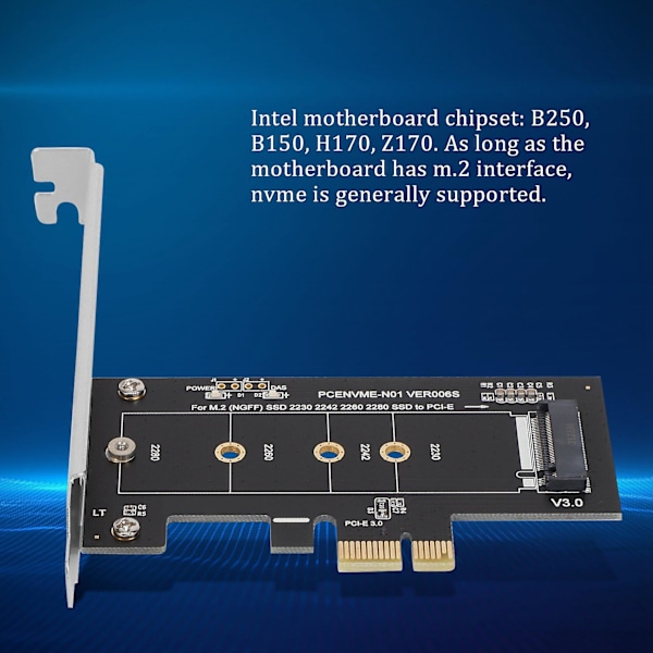 PCIE-M2-sovitin PCI Express 3.0 X1 NVME SSD M2 PCIE -korotussovitin, tukee 2230 2242 2260 228