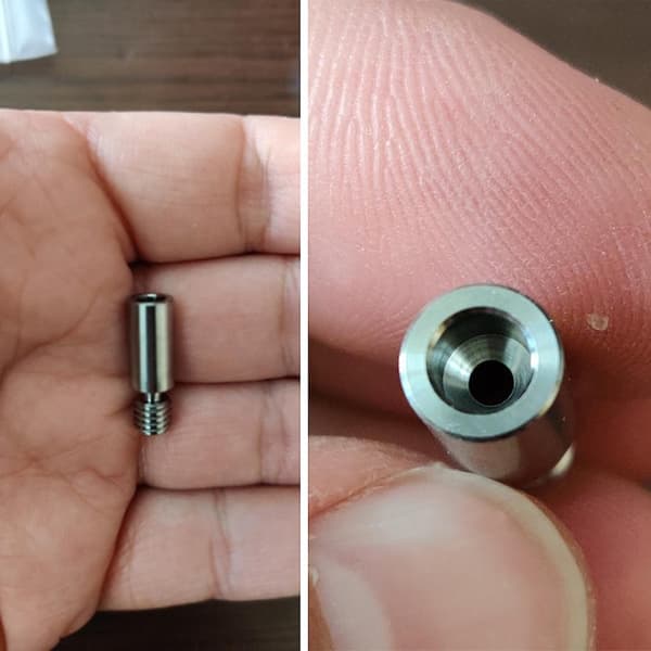 För 3D-skrivare Hotend H2 Tc4 All-metall V6 Heat Break Hals för Titanlegering