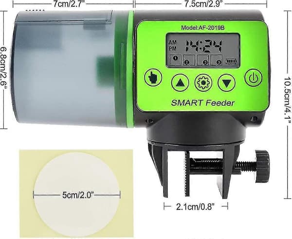Automatisk fiskmatare med timer och LCD för akvarium