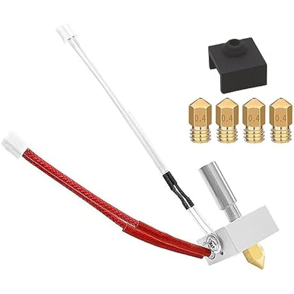 Printer Hot End Kit for Neptune 3 Plus/max Ekstruderhode Varmeelement Brudd Silikondeksel Termistor Wit