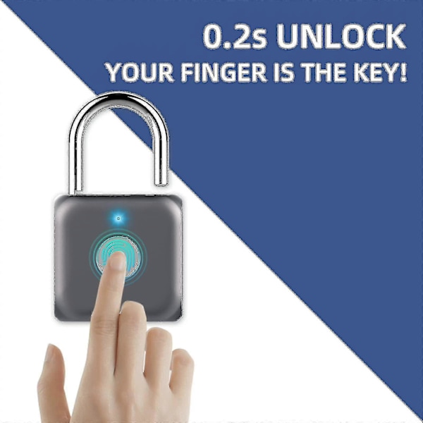 Fingeravtryckslås, Smart Lås, Vattentätt, USB-uppladdningsbart