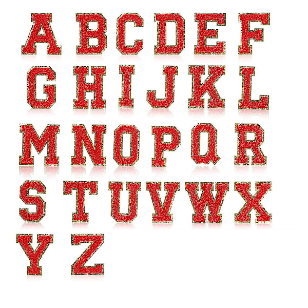 26 Piece Self Adhesive Chenille Letter Patches Varsity Letter Patches A-z Glitter Iron On Alphabet