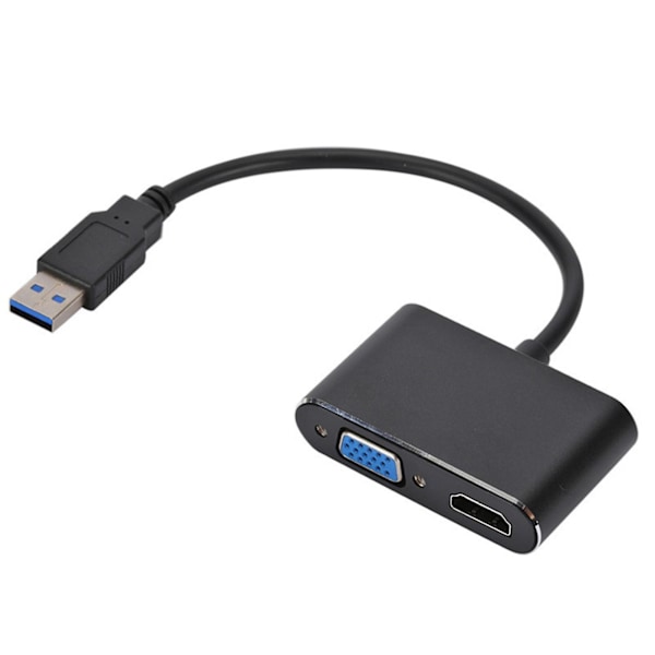 Videokonverter Plug And Play Dobbelt Skærmadapter USB C til HDMI-kompatibel/VGA Adapter Computer Tilbehør