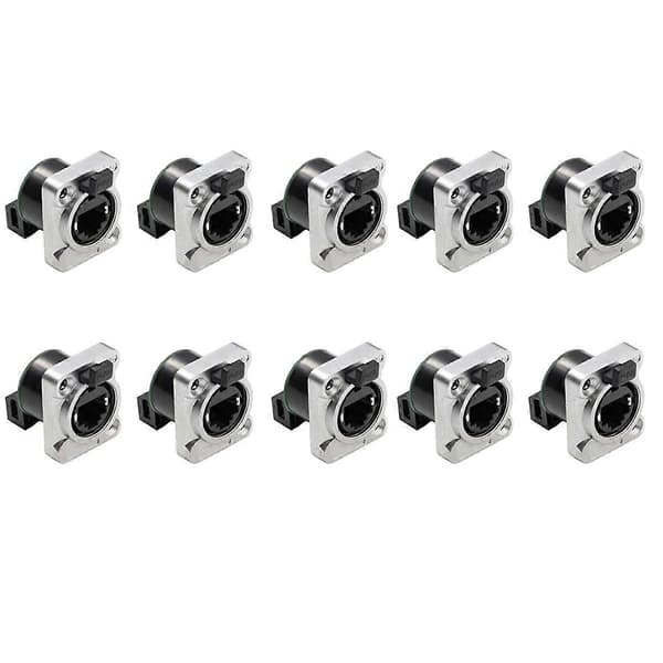 10 stk. Ethernet Rj45 Chassis Socket NE8FDP Ethernet Pass Through Connector IP65 Vandtæt D
