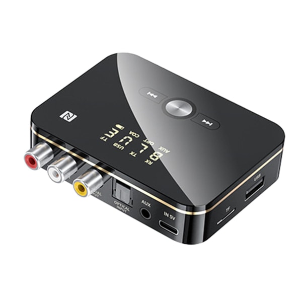 M8 Bluetooth 5.0 Rca lydmottaker sender Aptxll 3,5 mm Aux Music trådløs adapter med mikrofon Nf