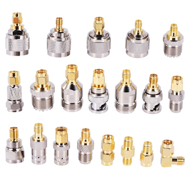 SMA til SMA BNC N F UHF Type Koblingssett RF Adapter 20 Typer, SMA Hunn til F Hann, SMA Hunn til F Hunn