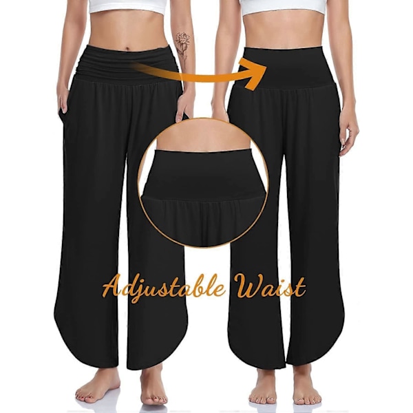 Dame Wide Leg Yoga Bukser Højtaljede Komfortable Danse Sweatpants Løse Afslappede Bløde Lounge J