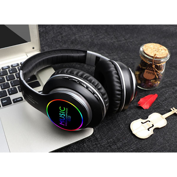 Vikbart LED-trådlöst headset Bluetooth Sportkort Trådlöst Spelheadset