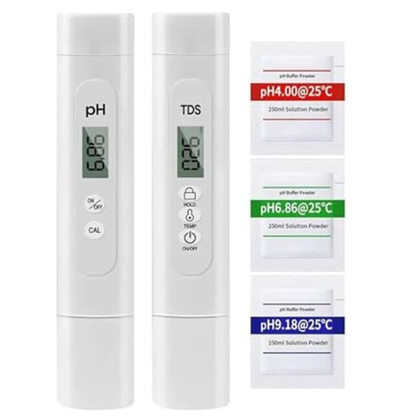 Digital Vannkvalitetstester 0-14ph Meter TDS Temperaturmåler For Drikkvann Basseng Akvarium A