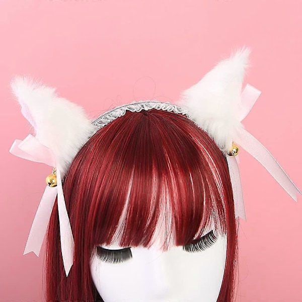 Kissankorvat Panta Kelloilla Cosplay Kissankorvat Hiuspannan Rauta Kissankorvat Päällinen Naisille Tytöille Päivittäiseen Koristeluun ja Juhliin 2 Kpl