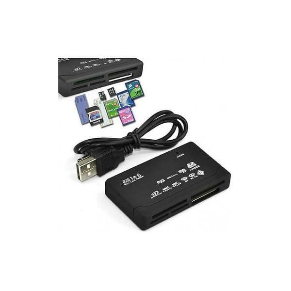 USB Høyhastighets Alt-i-Ett Mini Minnekortleser for CF SD MS SD Svart