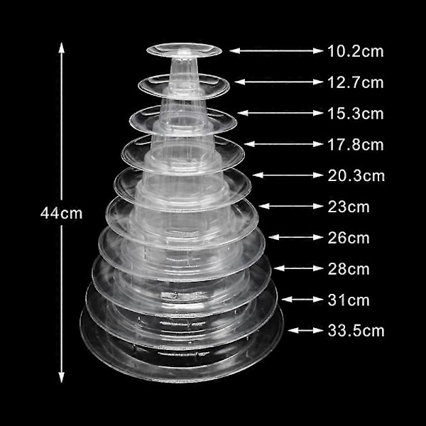 10-trinns kake H D rund tårn D klar kakeutstillingsstativ for bryllup