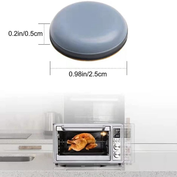 8 kpl keittiökoneen liukusäätimiä, 25 mm:n liimautuvia Magic Telfon -liukukappaleita kahvinkeittimille, sekoittimelle, rasvakeittimelle, painekeittimelle
