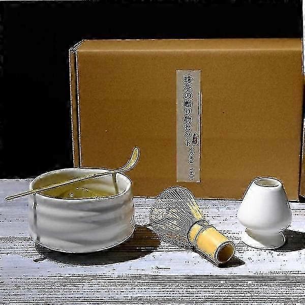 4kpl/setti Perinteinen Matcha-setti Bambu Keramiikka Matcha-kulho vispilälläBY 6
