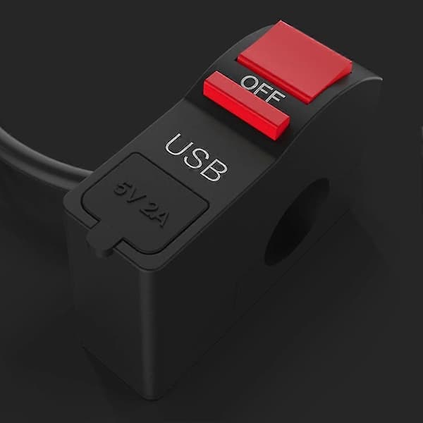 Universal Motorcykel Styr On/Off Knap Controller Switch Med USB Opladning