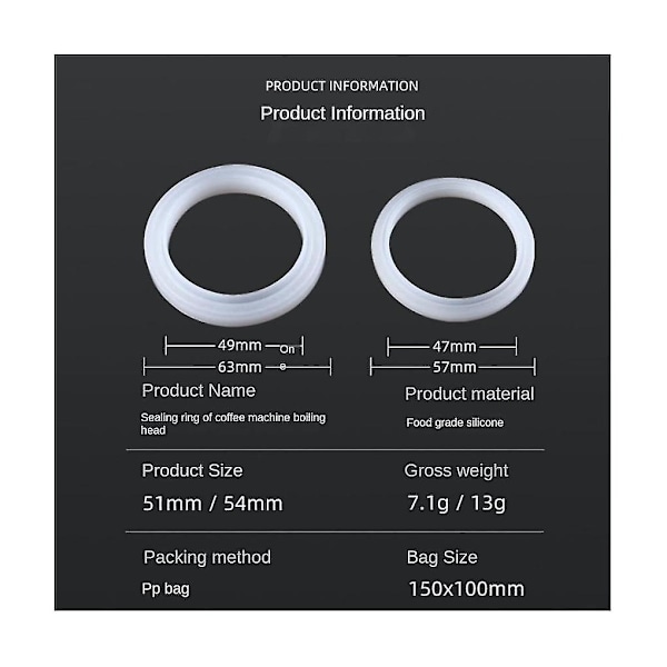 Kaffetrakter Silikon Bryggehode Pakning Tetningsring Kaffetrakter Maskindeler For 450/870/878/880