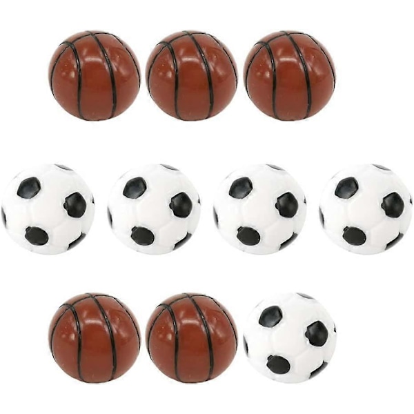 10 st Harts Sport Fotboll Dockhus Fotboll Mini Basketboll Set Dockhus Miniatyr Tillbehör Fairy Garden Figurin (Mini Basketboll och Baseboll)