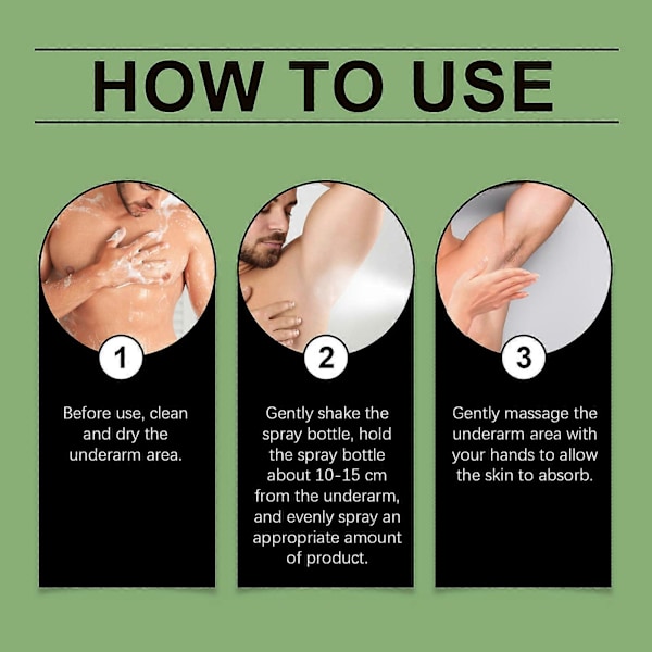 Opfriskende spray til mænd mod armhulesved og lugt, rensende naturlig duftbehandling
