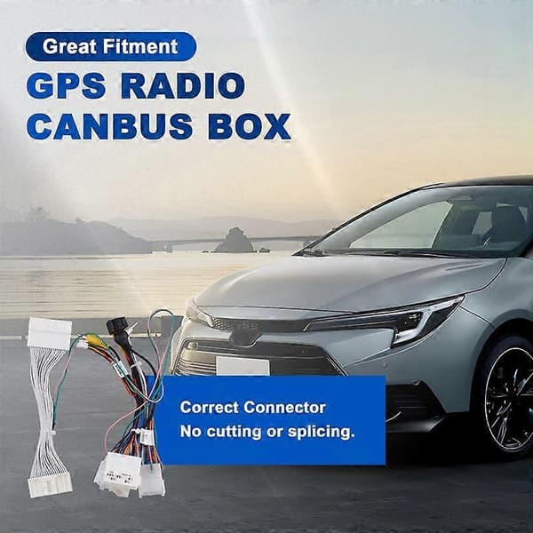 2 Din GPS Radio Canbus Boks Dekoder m/16 Strømkabel Ledningsnett FT--02 for