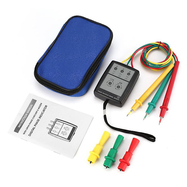 Sp8030 Fasedetektor Rotasjonstester Sekvensmåler Indikator 3 Rotasjon Digital Led Buzzer Fase 60v~600v Ac Spenningstest