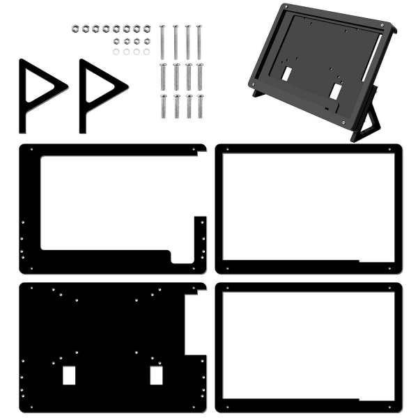 7 tums LCD Akrylfäste Touchskärm Case Holder Fäste för Raspberry Pi 3 Model B+