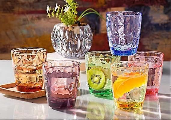 Set med 8 st Akryl vattenglas, Plastmuggar