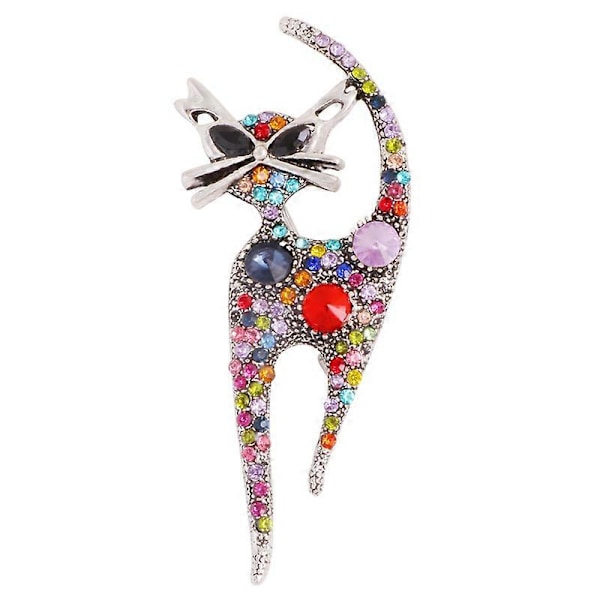 Vintage krystall rhinestones bisarr kattebrosje