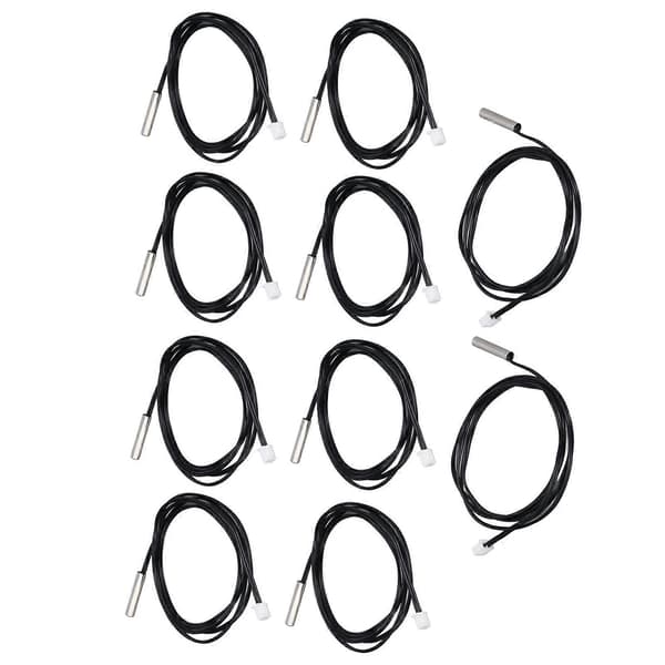 10 stk. Termistor Sensor NTC Temp Temperatur Probe 5x25mm Cylindrisk Hoved til Måling 50K B3950