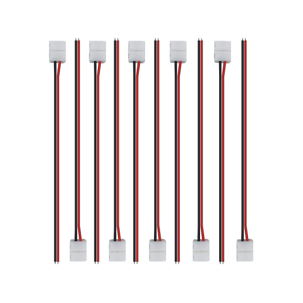 50st Led Tape Connector 2pin Tillbehör Kontakter 8mm För 2835 3528 5050 5730 5630 Smd