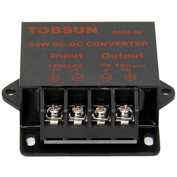 2x 24V/12V til 5V 10A 50W Bil LED Reklameskjerm Strømforsyning Konverter DC Transformer