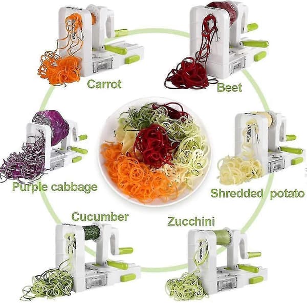 Spiralizer 4-bladig Grönsaksspiralizer Vikbar Spiraliskärare Zucchini Noodle Veggie Pasta Spaghetti Maker