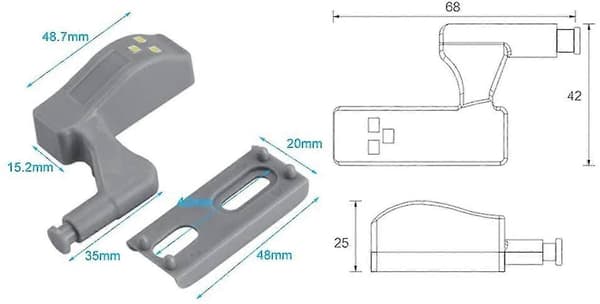 10 stk. LED skabslys Universal Garderobeskab Hængsel Sensor Lys Køkken