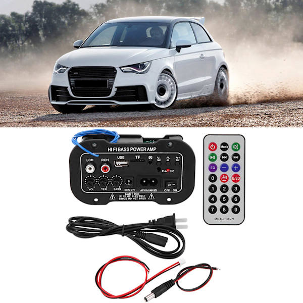 5-tums AC220V högpresterande trefunktionskort digital Bluetooth-bilförstärkare bil Bluetooth-effektförstärkare ...