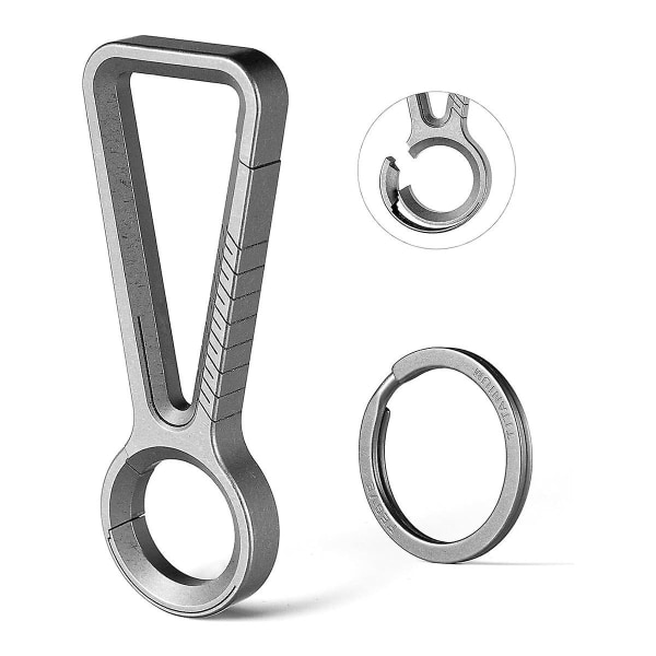 Titanium Carabiner Keychain Clip,double-end Quick Release Hook,key Holder With Titanium Key Ring