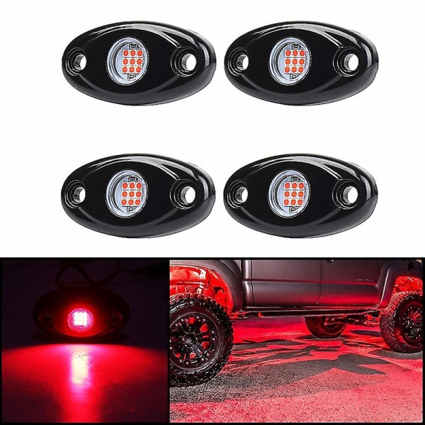 4 Pods Led Rock Lights Kit Vandtæt Underglow Led Neon Trail Rig Lights Til Truck ATV Offroad Boa