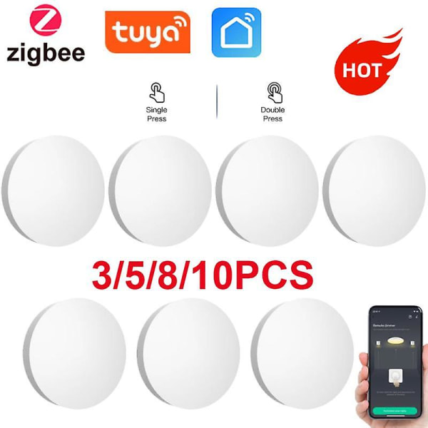 Tuya ZigBee Button Scene Switch Multi-scene Linkage Smart Switch Batteridriven automation Work With Smart Life