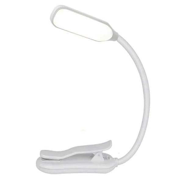 Oppladbar Boklampe Mini 7 LED Leselys Lesing Hvit