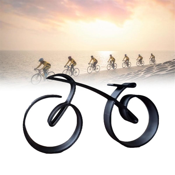 Minimalistisk sykkelskulptur Trådinnrammet stil, minimalistisk sykkelskulptur i støpejern, retro